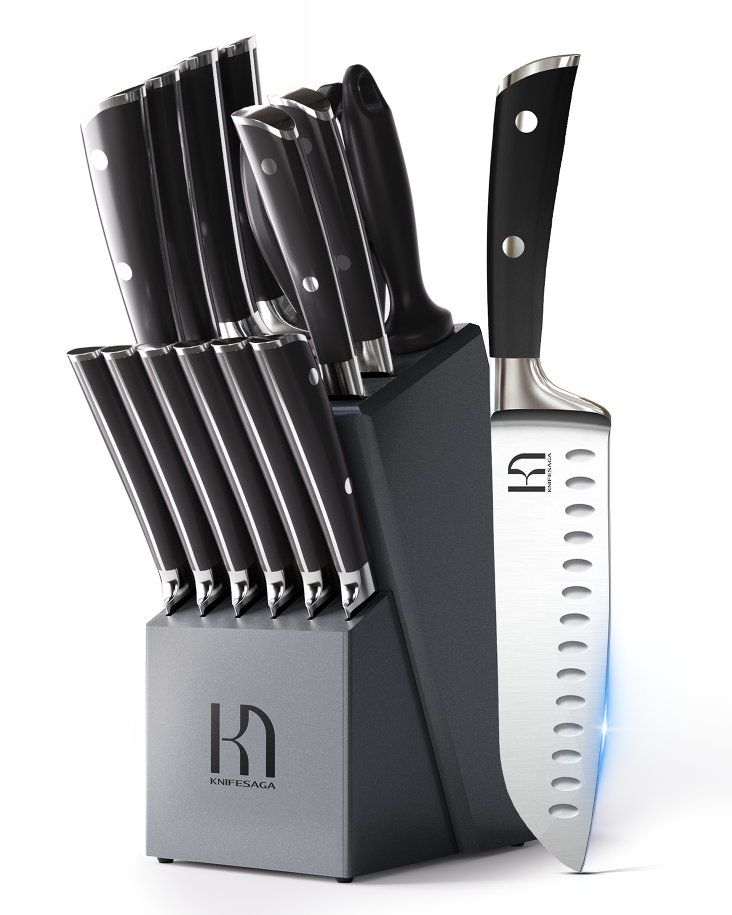 X3 Pro 15-Piece Knife Set Black Handle