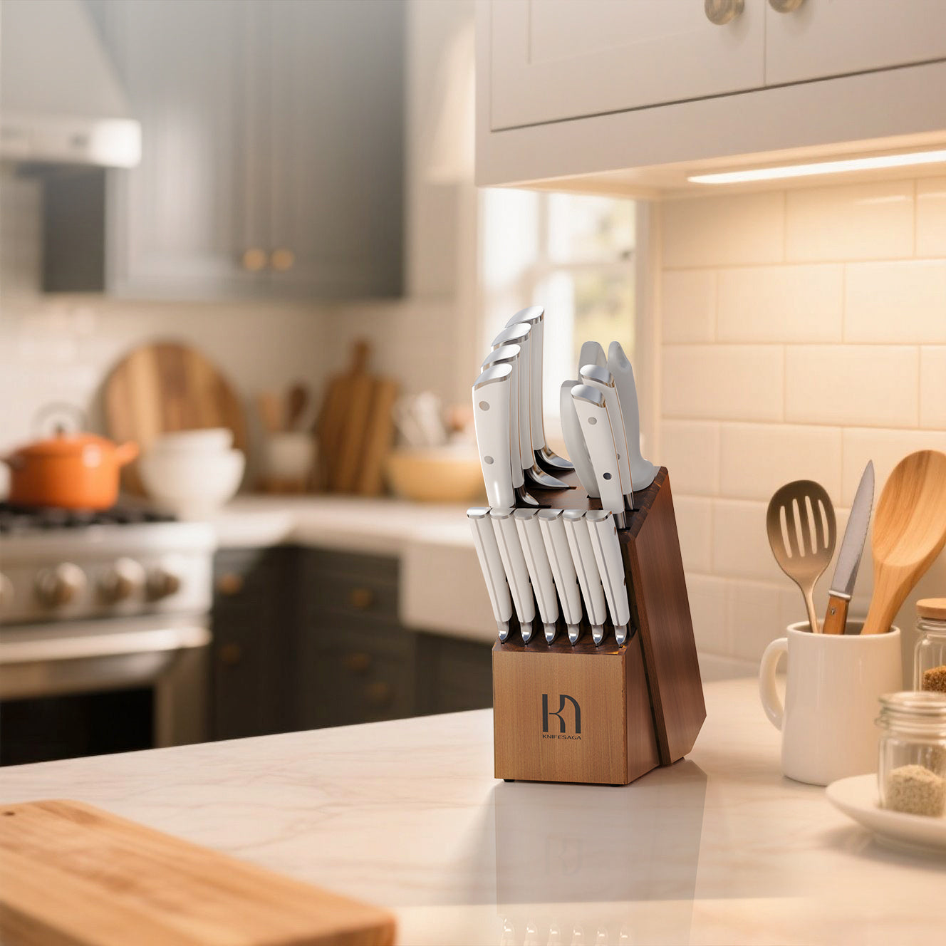 X3 Pro 15-Piece Knife Set with Upright Block – KnifeSaga