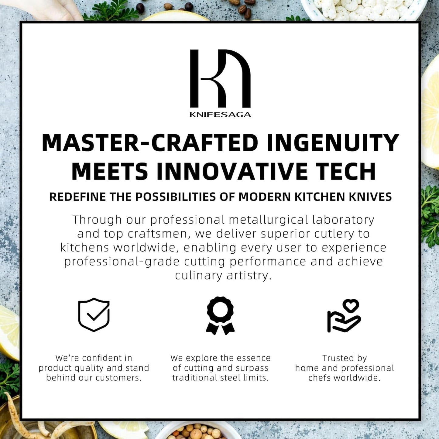 Knifesaga Knife Set, 15 Pcs Kitchen Knife Block Set, Enduring Razor-Sharp Japanese High Carbon Stainless Steel Chef Knife Set