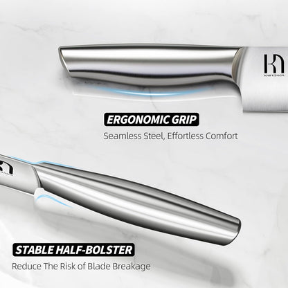 Knifesaga Knife Set Premium, Japanese 14 PCS Kitchen Knife Set with Block and Built-in Sharpener High Carbon Stainless Steel, Ultra Sharp Knife Block Set for Kitchen