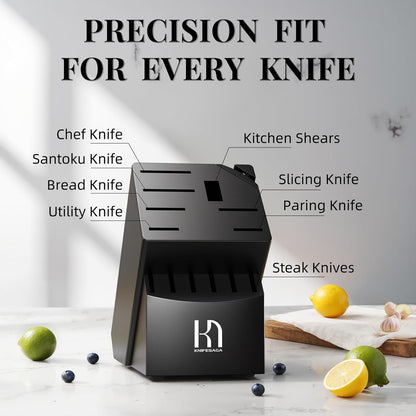 Knifesaga Knife Set Premium, Japanese 14 PCS Kitchen Knife Set with Block and Built-in Sharpener High Carbon Stainless Steel, Ultra Sharp Knife Block Set for Kitchen