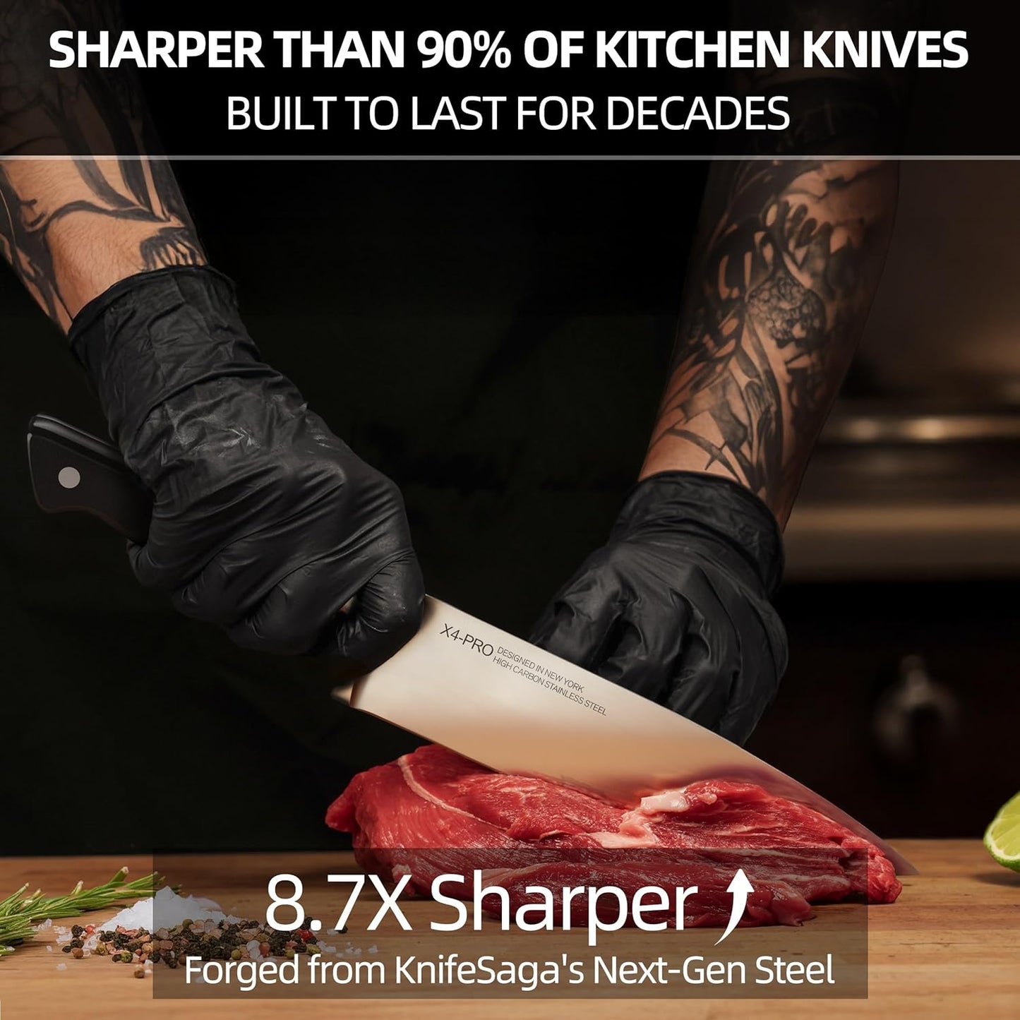 Knifesaga Knife Set, 15 Pcs Kitchen Knife Block Set, Enduring Razor-Sharp Japanese High Carbon Stainless Steel Chef Knife Set