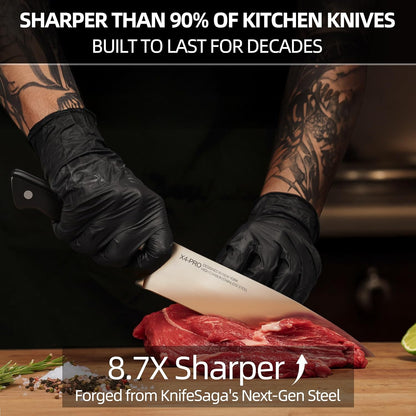 Knifesaga Knife Set, 15 Pcs Kitchen Knife Block Set, Enduring Razor-Sharp Japanese High Carbon Stainless Steel Chef Knife Set