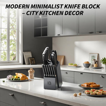Knifesaga Premium Knife Set 15 Pcs Quality Kitchen Knife Set with Block, Japanese High Carbon Stainless Steel Razor Sharp Knife Block Set