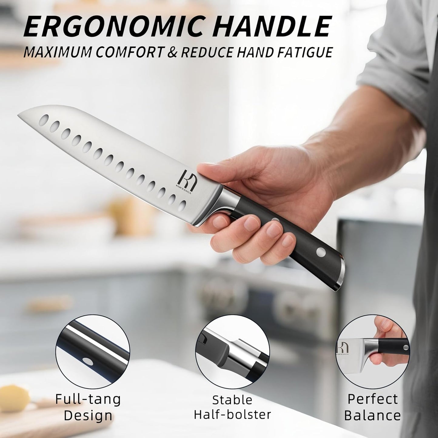 Knifesaga Premium Knife Set 15 Pcs Quality Kitchen Knife Set with Block, Japanese High Carbon Stainless Steel Razor Sharp Knife Block Set