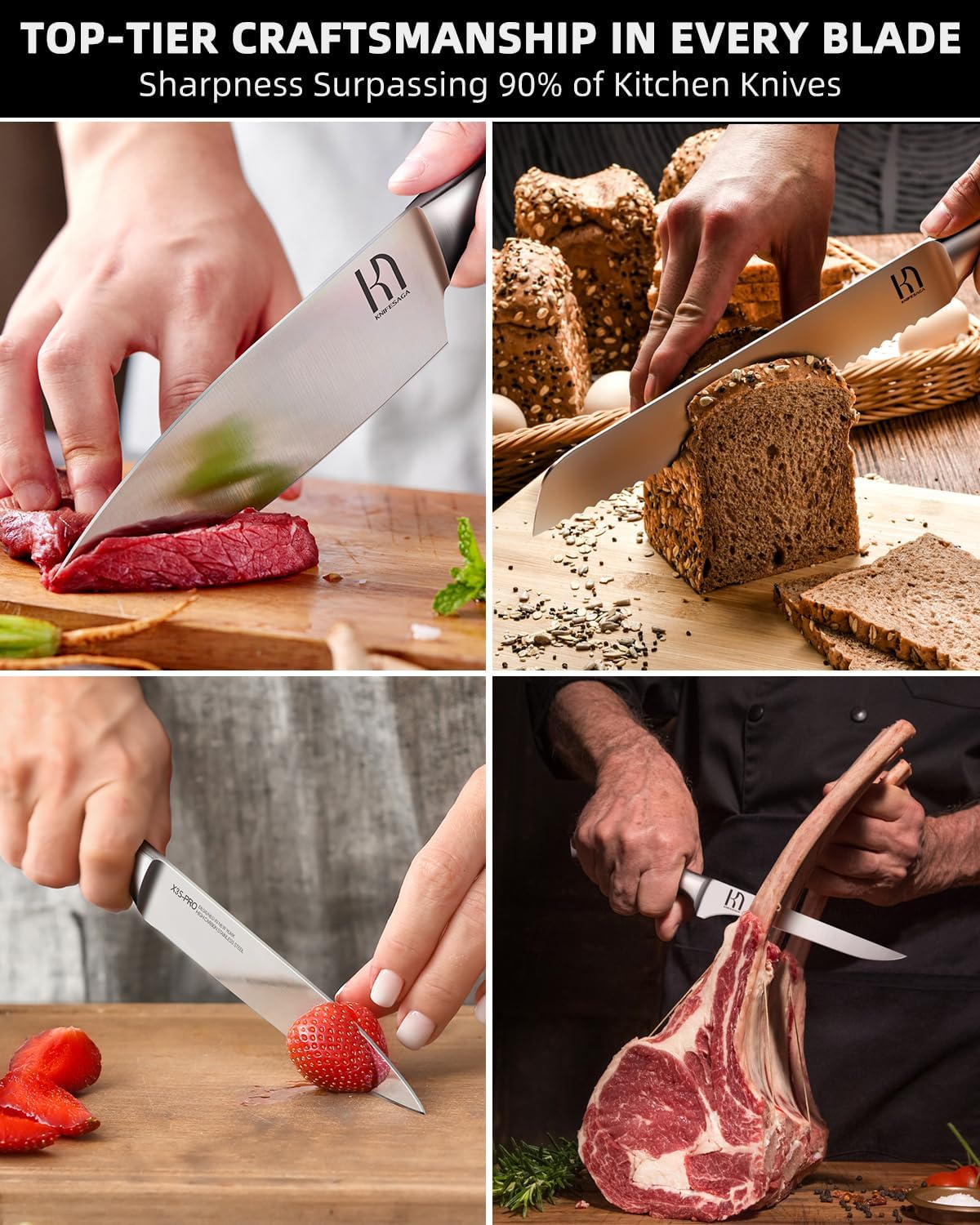 14 Pcs Japanese High Carbon Stainless Steel Knives Set for Kitchen