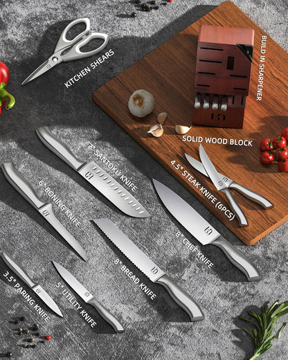 14 Pcs Japanese High Carbon Stainless Steel Knives Set for Kitchen