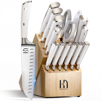 X3 Pro 15-Piece Knife Set White Handle