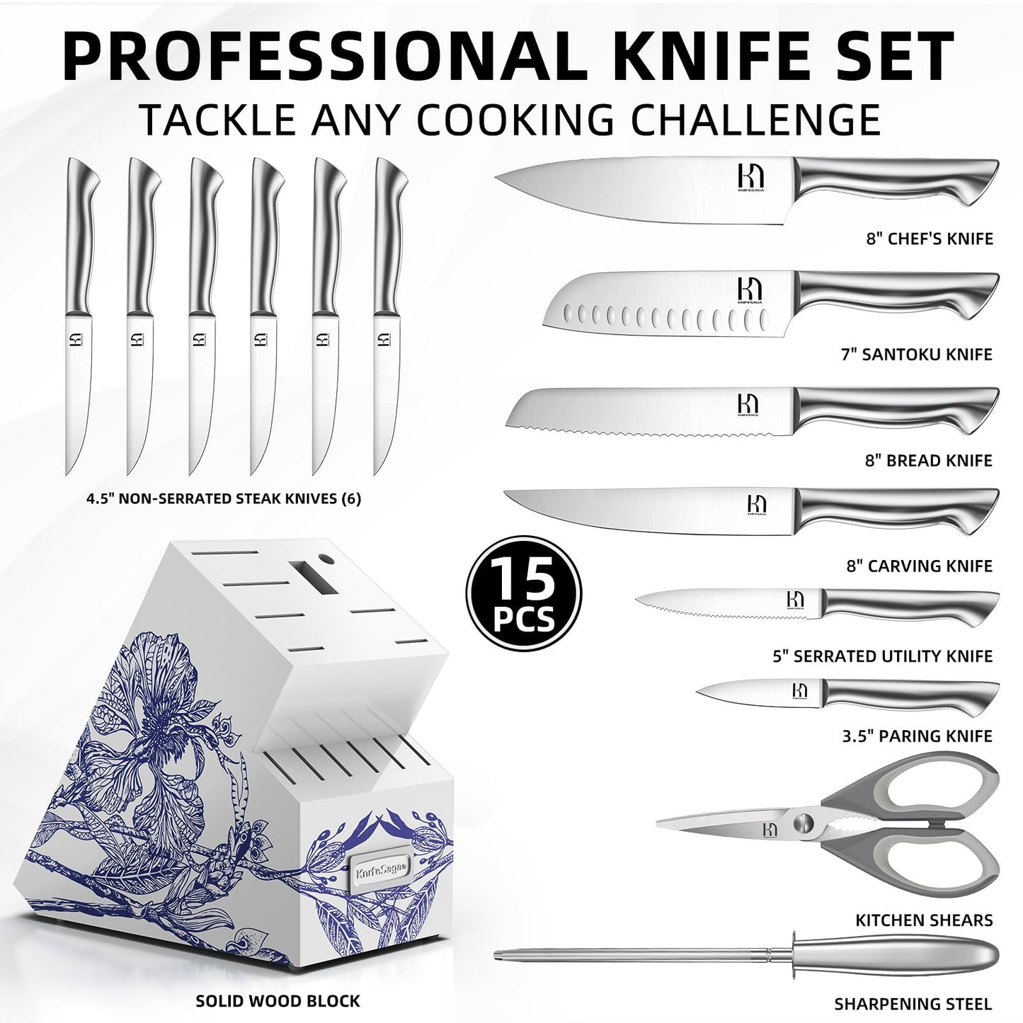 Knifesaga Phantom Iris X5 Knife Block Set